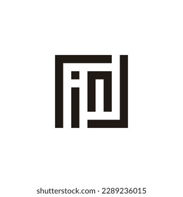 Letter r, i, n and J square geometric symbol simple logo vector