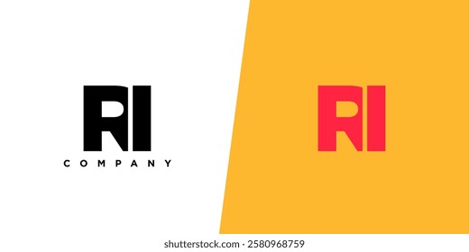 Letter R and I, RI logo design template. Minimal monogram initial based logotype.