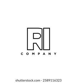 Letter R and I, RI logo design template. Minimal monogram initial based logotype.