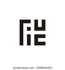 Letter r, i, u and c square geometric symbol simple logo vector