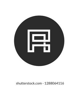 Letter R Icon, Circle Shape With Alphabet R, Monoline Logo Vector 