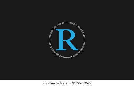 Letter R icon design with circle outline. Creative modern letters icon, Premium vector illustration.