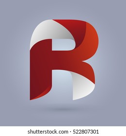 Letter R icon design and elegant typographic concept icon. white line