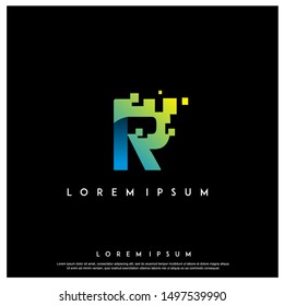 letter R icon design vector template illustration. geometric , modern logo