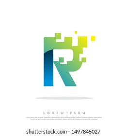 letter R icon design vector template illustration. geometric , modern logo