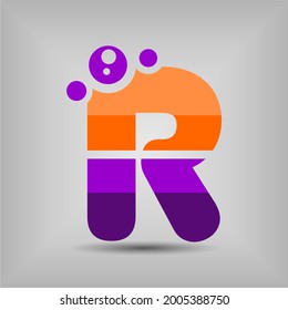 Letter R icon and logo template. New design and elegant typographic concept. Two Colour. File EPS.