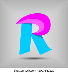 Icono de letra R y plantilla de logotipo. Nuevo diseño y elegante concepto tipográfico. Dos colores. Archivo EPS.