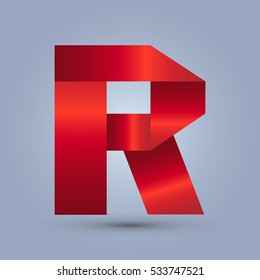 Letter R icon and logo template.  design and elegant typographic. gradient red