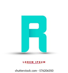 Letter R icon and logo template.  New design, elegant, and simple typographic . blue