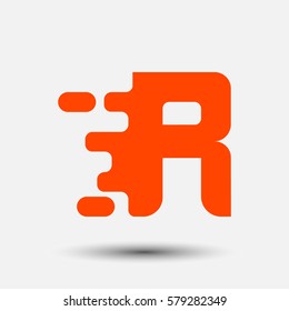 Letter R icon and logo template.  New design and elegant typographic. spread the font. orange