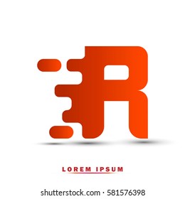 Letter R icon and logo template.  New design and elegant typographic. spread the font. orange gradation