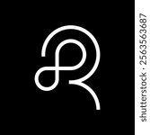 Letter R infinity creative minimal logo design