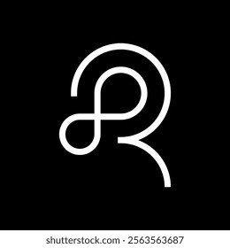 Letter R infinity creative minimal logo design