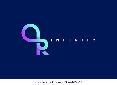 Letter R Infinity Logo design inspiration. suitable for technology, brand and company logos design. vector illustration