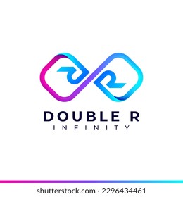 Letter R Infinity Logo design and Gradient Colorful symbol for Business Company Branding and Corporate Identity