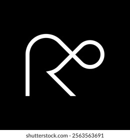 Letter R infinity minimalist line logo