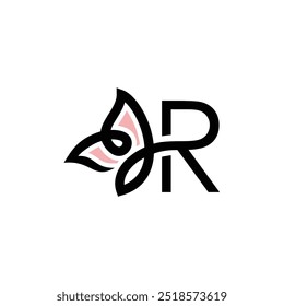 Letter R Initial Butterfly Logo Design Vector Icon Graphic Symbol Illustration