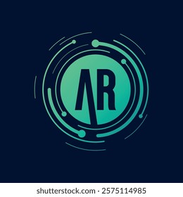 Letter A R Initial Cyber Multimedia Logo