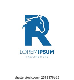 Letter R Initial Horse Logo Design Vector Icon Graphic Emblem Symbol Image Illustration 