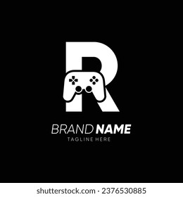 Letter R Initial Joy Stick Controller Game Logo Design Vector Icon Graphic Emblem Illustration