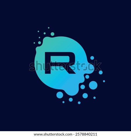 Letter R Initial Liquid Bubble Modern Logo Template