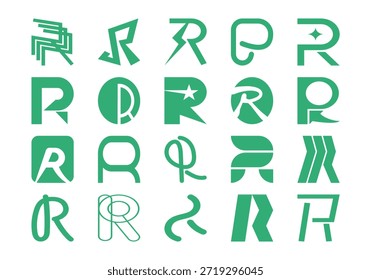 Letra R Colección inicial del logotipo