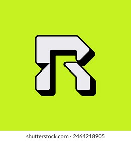 Letter R initial logo design. Wordmark, typography vector