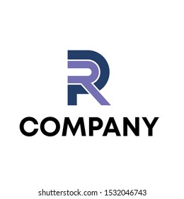 Letter R initial logo unique shape design template Sign