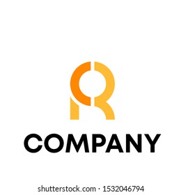 Letter R initial logo unique shape design template Sign