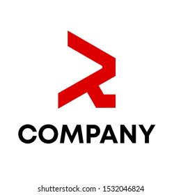 Letter R initial logo unique shape design template Sign