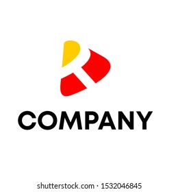Letter R initial logo unique shape design template Sign