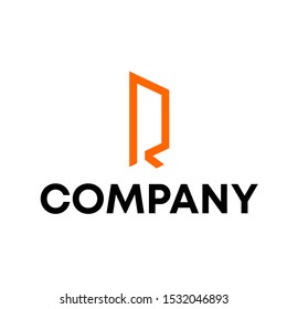Letter R initial logo unique shape design template Sign