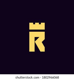 letter R initial luxury gold logo template vector eps