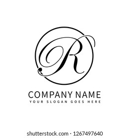 Letter R initial luxury Logo design Vector