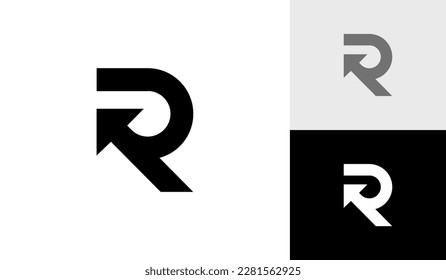 Letter R initial monogram with arrow symbol logo design vector