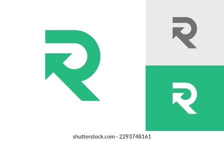 Letter R initial monogram with arrow symbol logo design vector