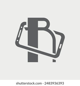 Letter R Initial Phone Logo Design. This logo is very suitable for a mobile phone repair service, app designer, shop for telephony, electronics webshop, accessories store, refurbished seller.