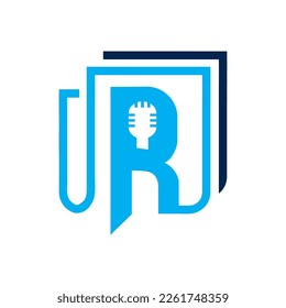 Buchstabe R Anfangslogos-Design, Vektorgrafik-Vorlage