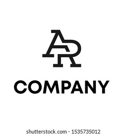 letter A R initial shape vector logo