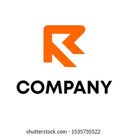 letter R initial shape vector logo