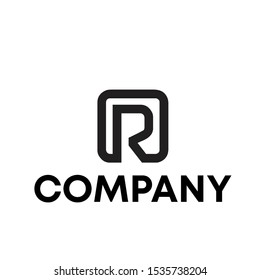 letter R initial shape vector logo