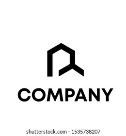 letter R initial shape vector logo