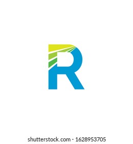 letter R initial sign logo design vector template