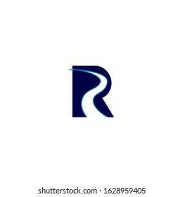 letter R initial sign logo design vector template
