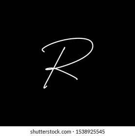 Letter R Initial Signature Handwriting Calligraphy