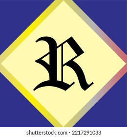 letter "R" with an interesting font and color in vector form