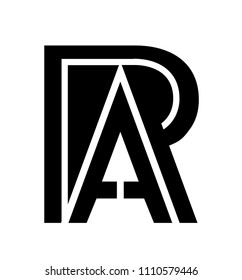 Letter R and A with intersection overlaplogo monogram template. Simple illustration of letter R and A intersection overlap logo monogram template vector image for web or print design