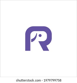  the letter r into a dog animal logo combines
