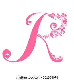 Letter R Isolated On White Romantic Stock Vector (Royalty Free ...