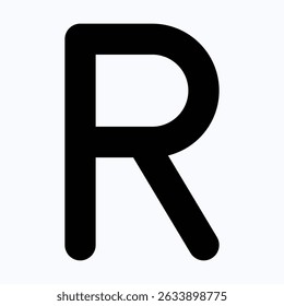 Icono de Vector aislado de la letra R, icono de Vector de estilo plano. 